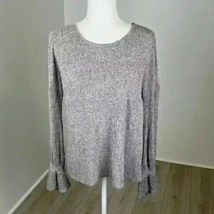 Lucky Brand Purple Bell Sleeve Top Size M